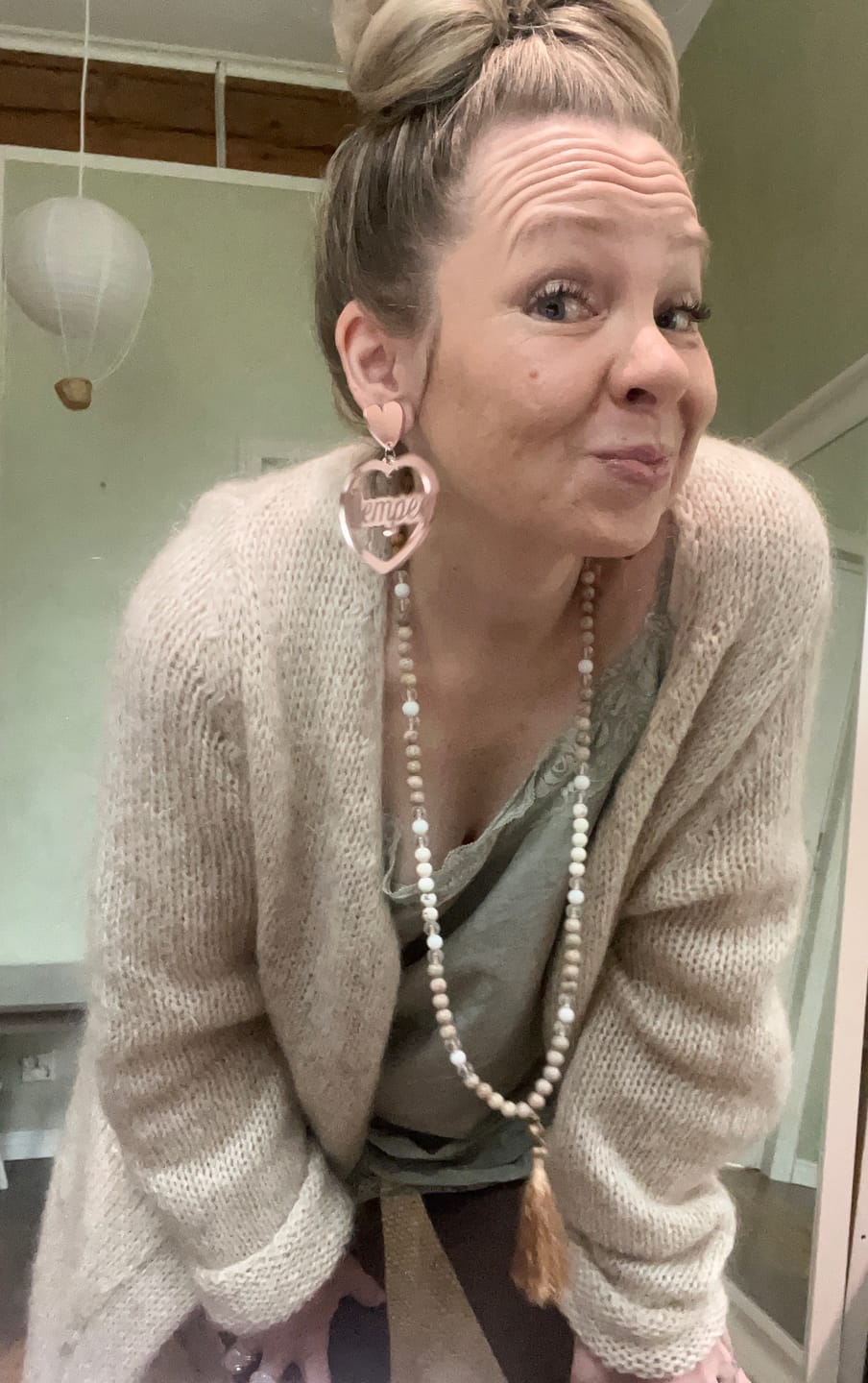 Customer photo review of Sydän korvikset omalla tekstillä