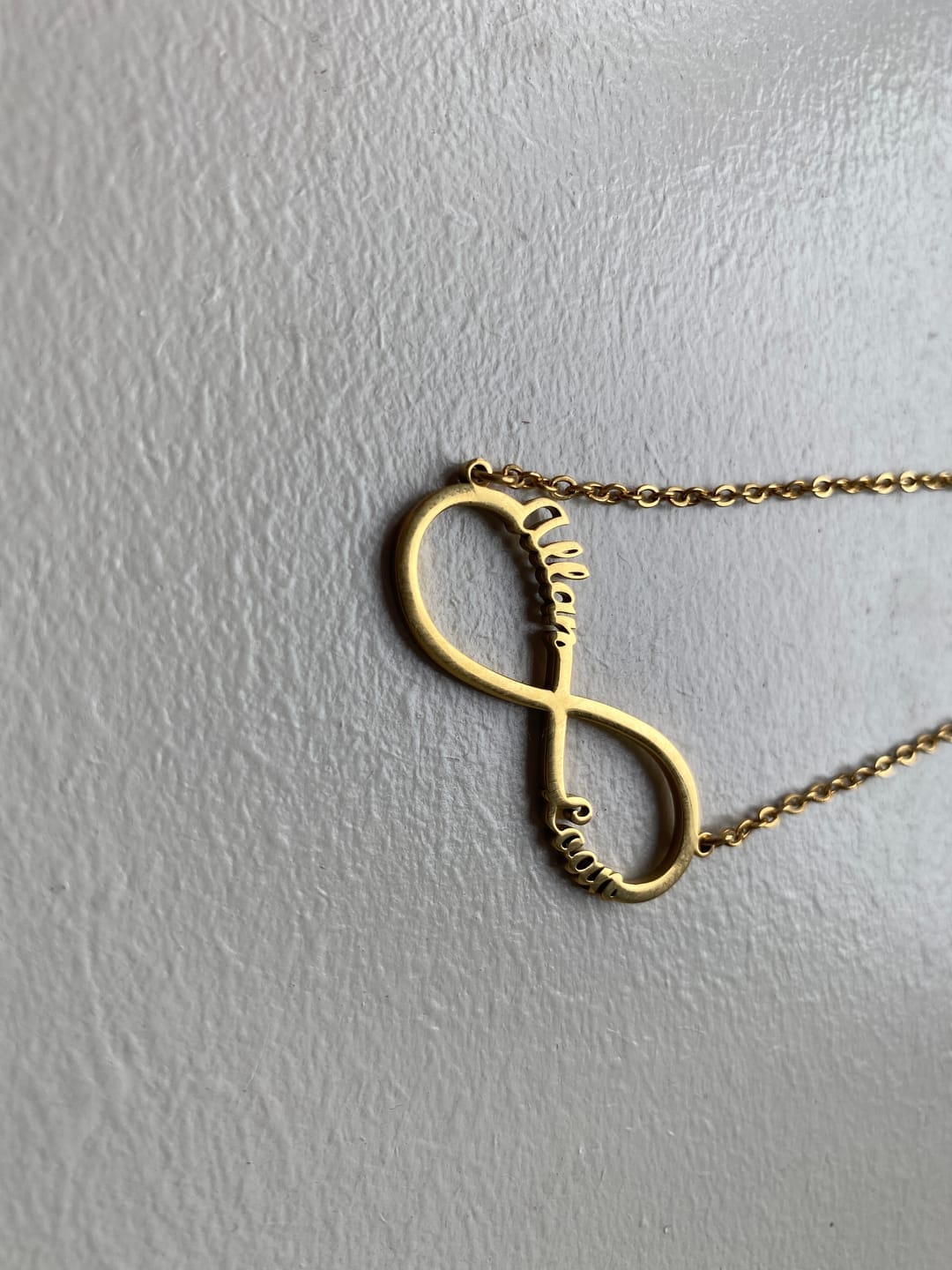 Customer photo review of Personalized Infinity Necklace with Two Names