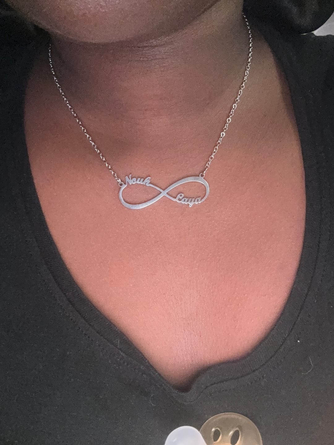 Customer photo review of Personalized Infinity Necklace with Two Names