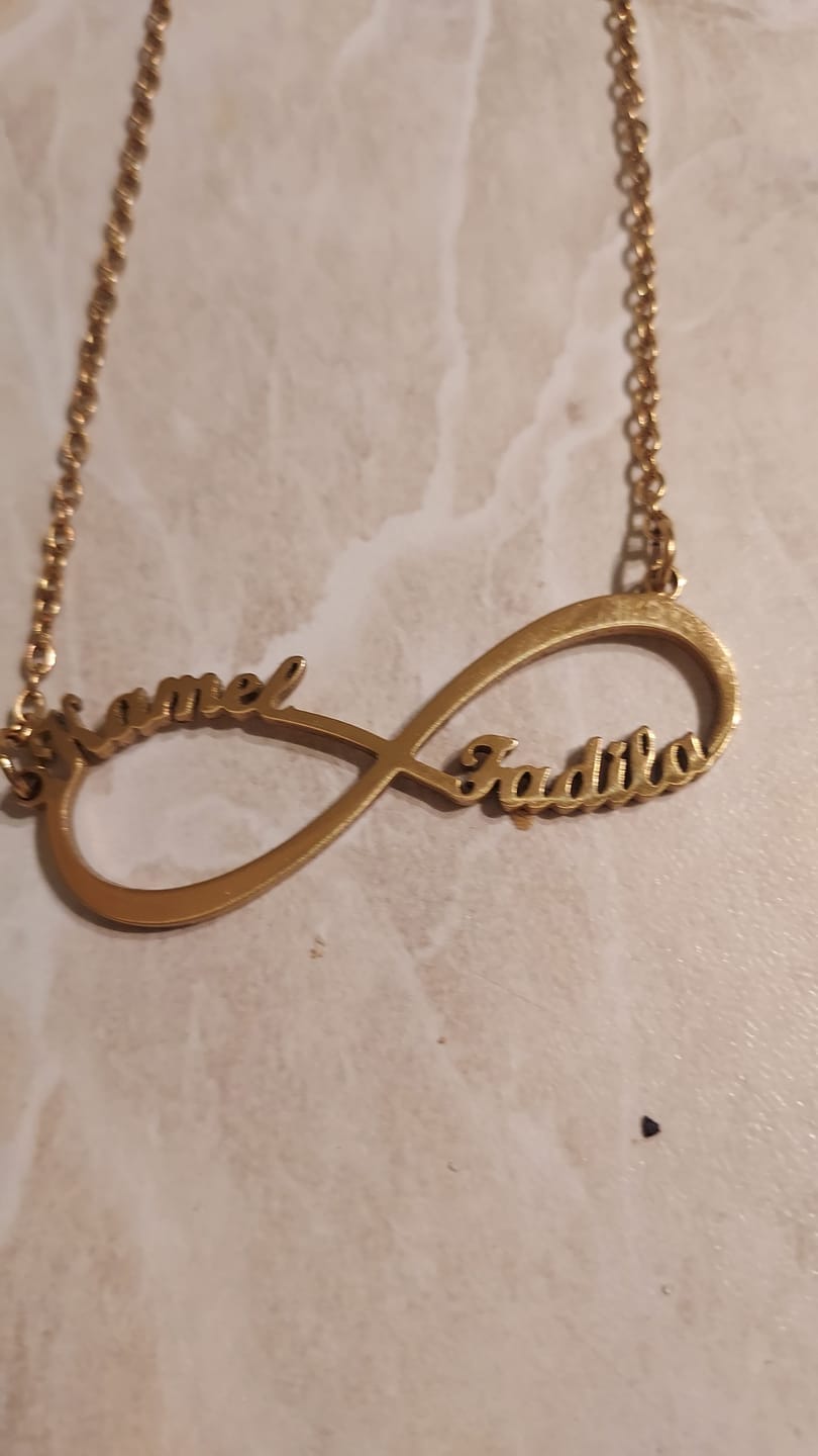 Customer photo review of Personalized Infinity Necklace with Two Names