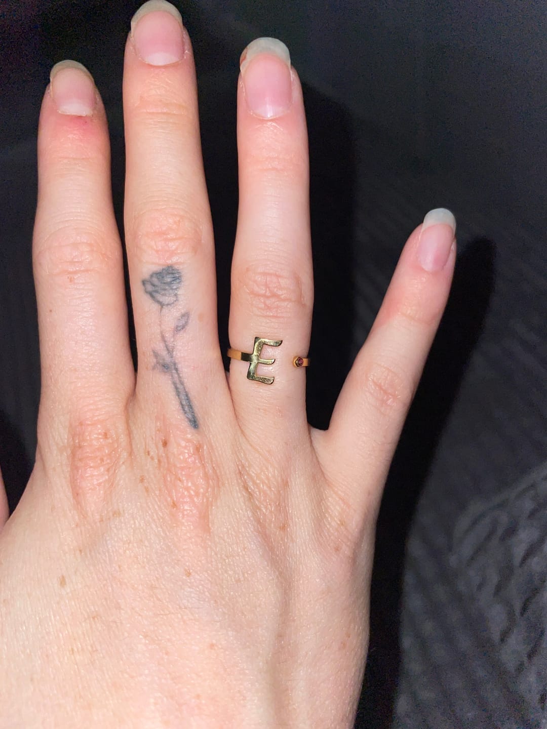 Customer photo review of Personalized Ring with Initial & Birthstone