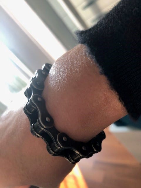 Customer photo review of Cycolinks 10mm Retro Rustic Silver Bike Chain Bracelet