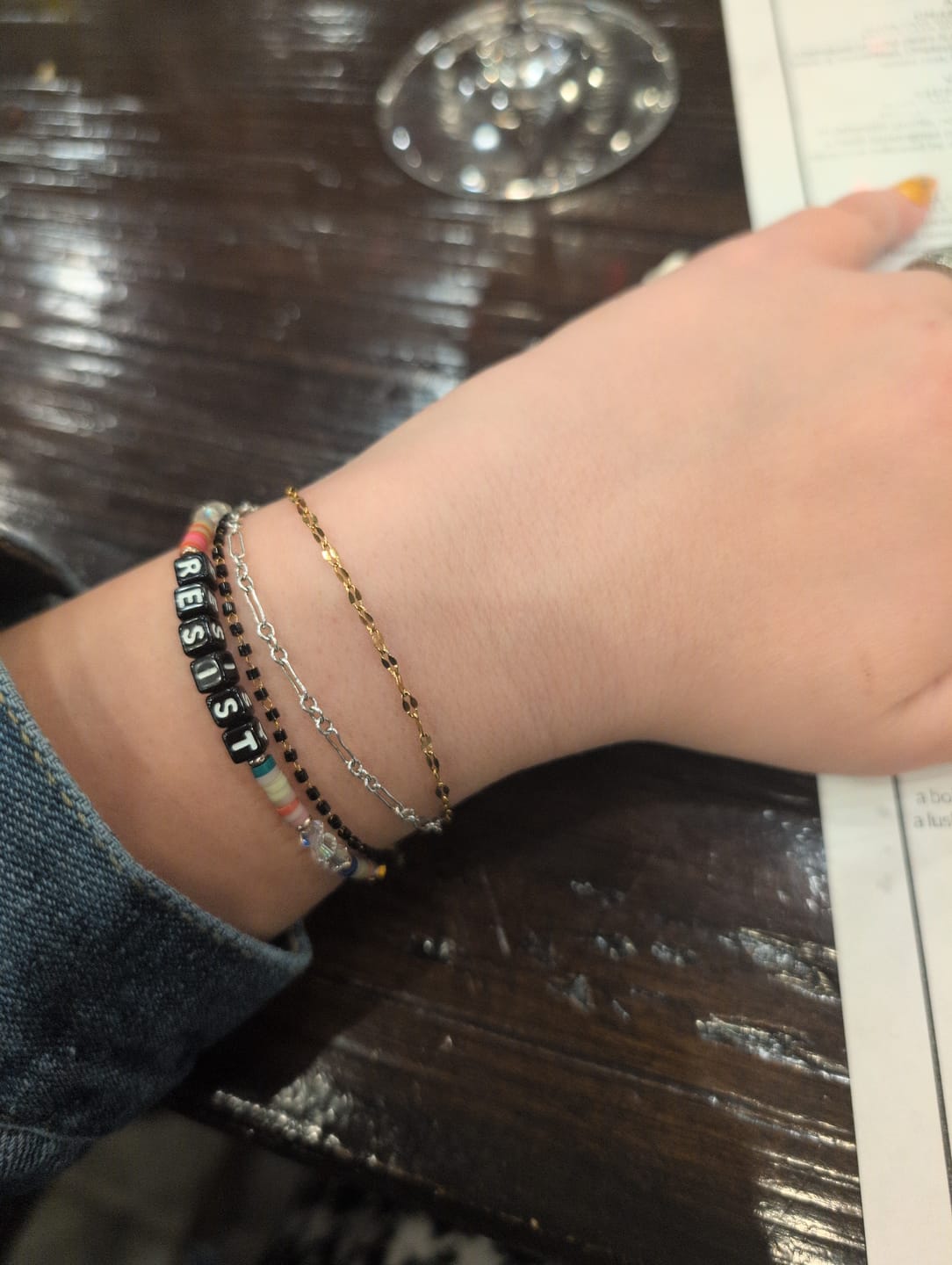 Customer photo review of Leila Gold Chain Bracelet