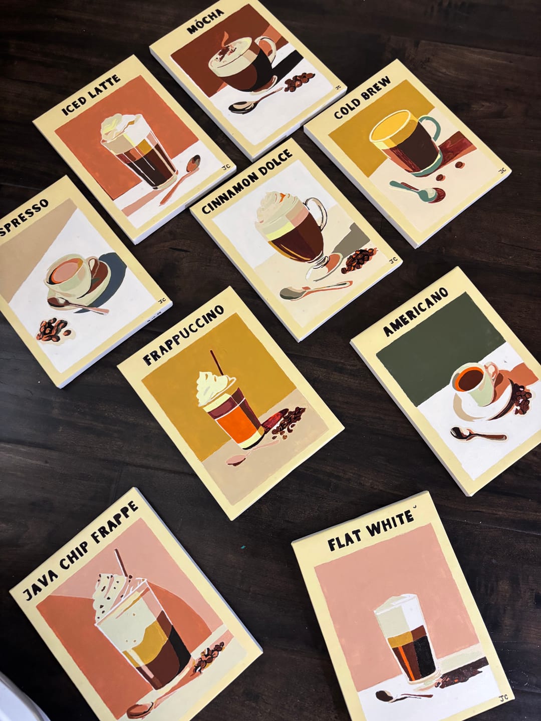 Customer photo review of 9 Mini Paintings – Coffee Poster Set