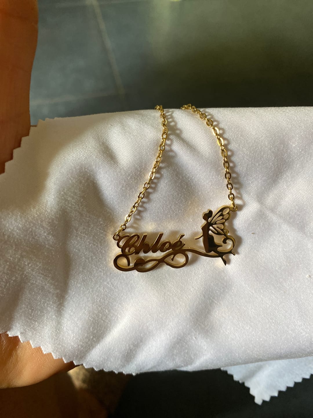 Customer photo review of Enchanted Fairy Name Necklace