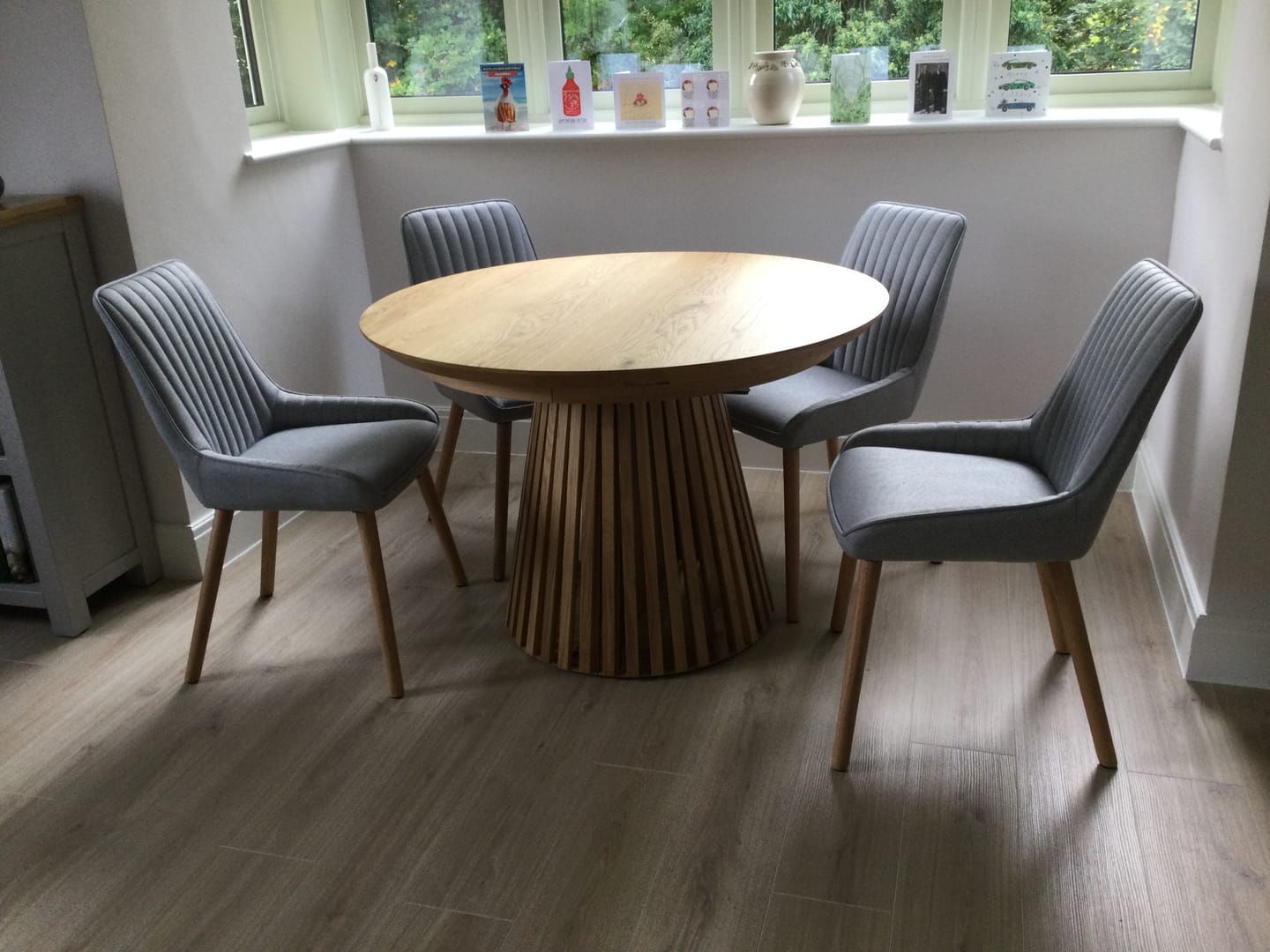 Customer photo review of Vivien Extendable Round Oak Dining Table