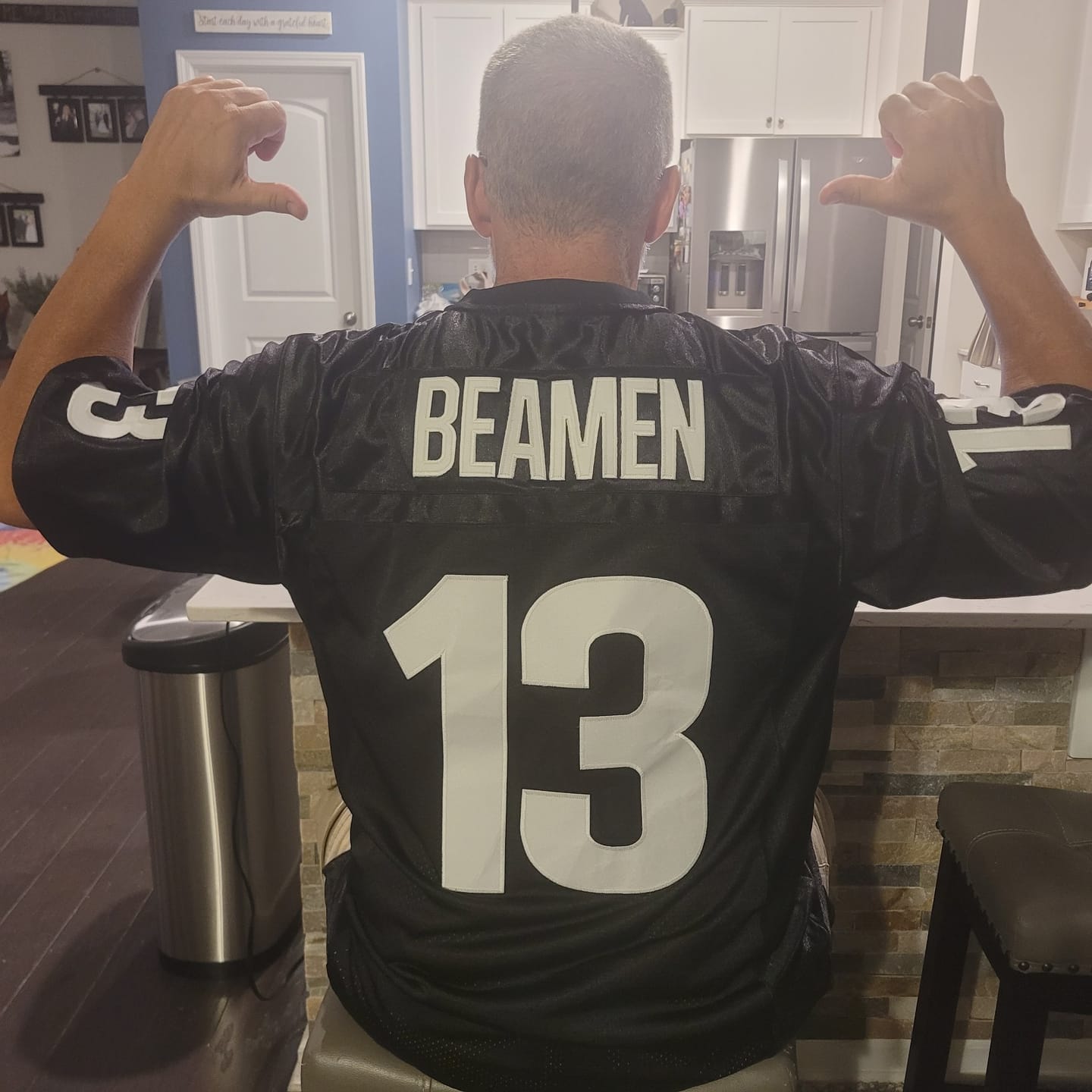 Customer photo review of Willie Beaman Miami Sharks Football Jersey