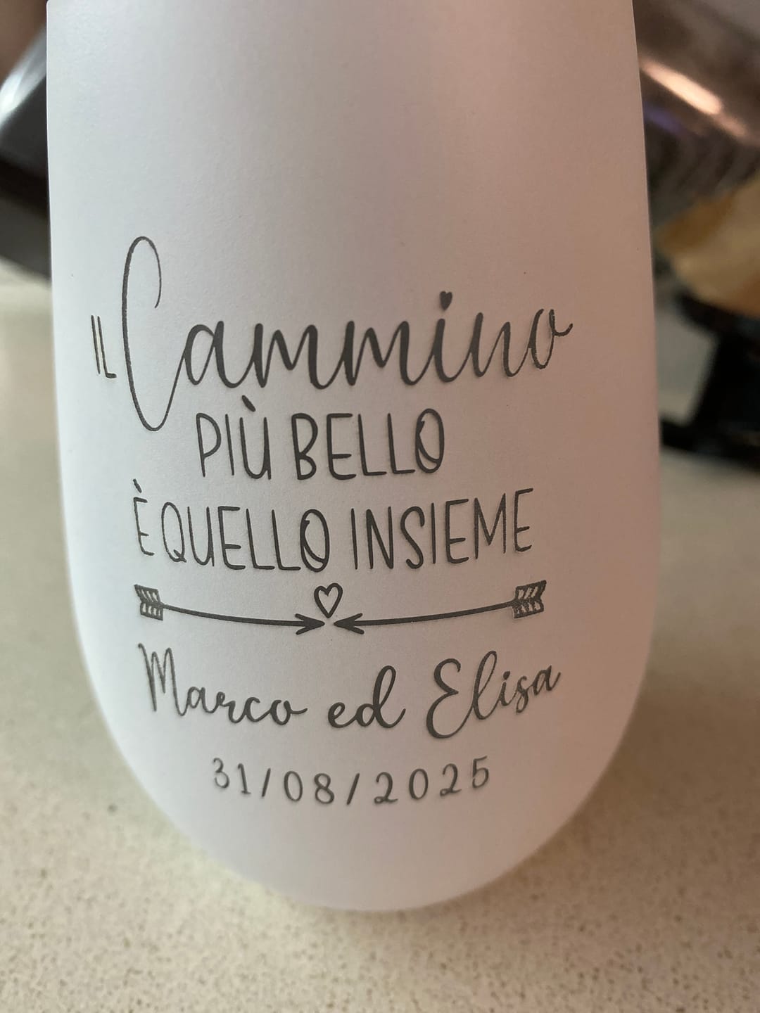 Customer photo review of Cammino Insieme – Lanterna personalizzata per coppie