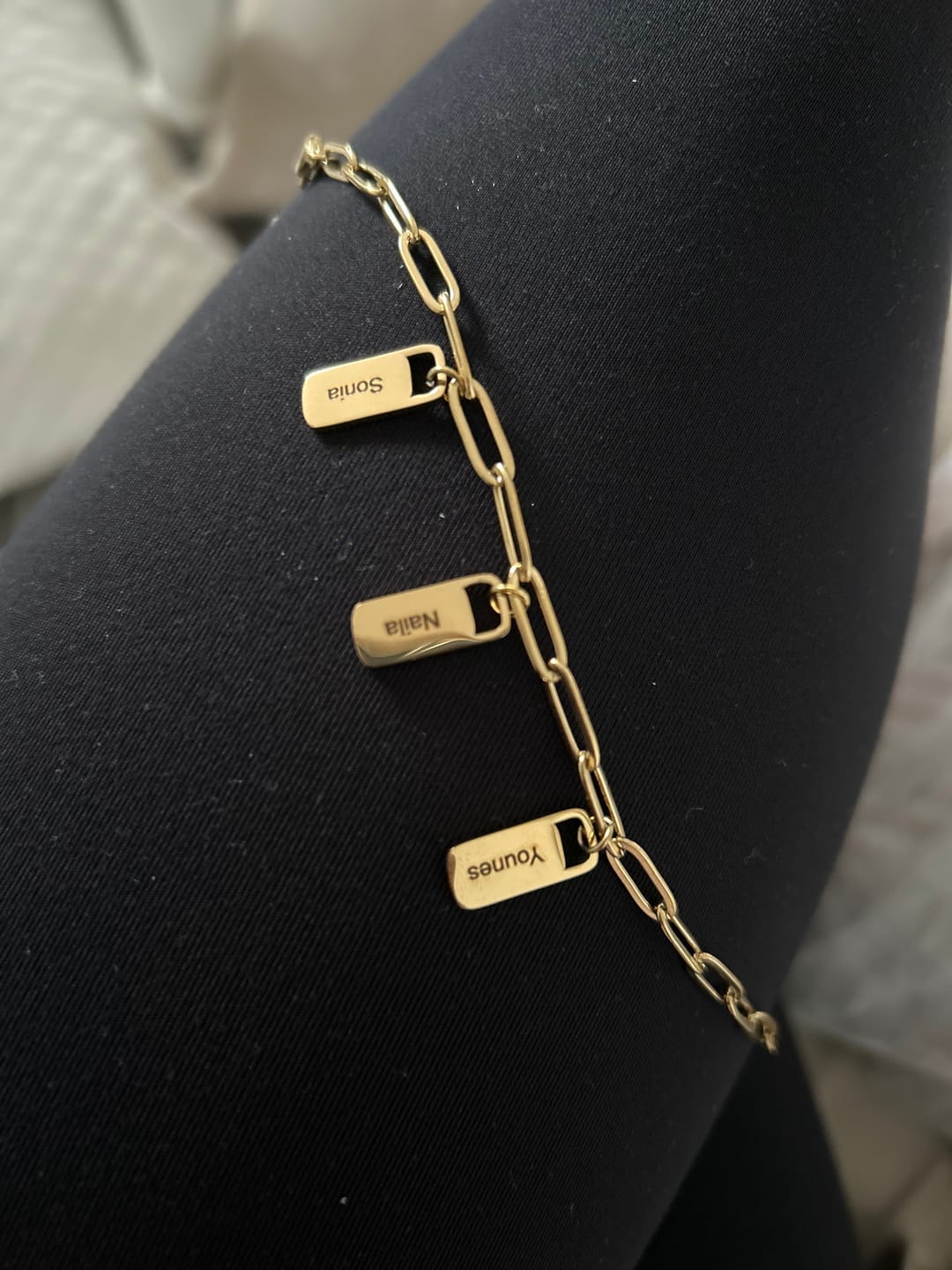 Customer photo review of Personalized Chain Link Bracelet