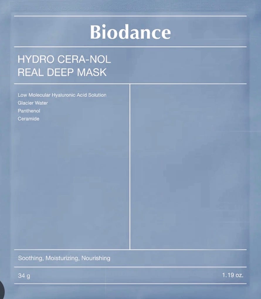 Customer photo review of Nakts hidrogela maska ar keramīdiem Biodance Hydro Cera-Nol Real Deep Mask