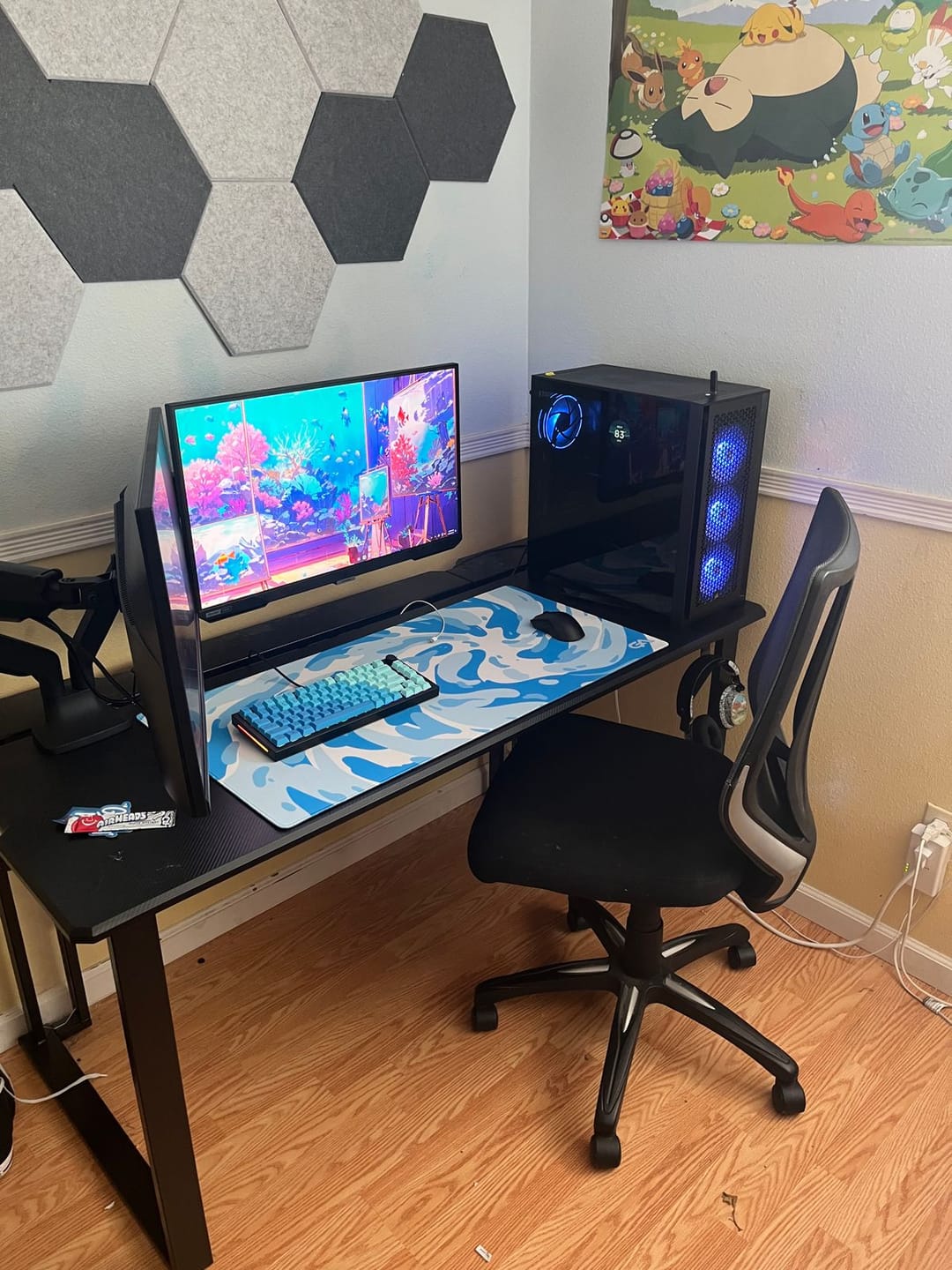 Customer photo review of Icy Cyan Swirl Mousepad