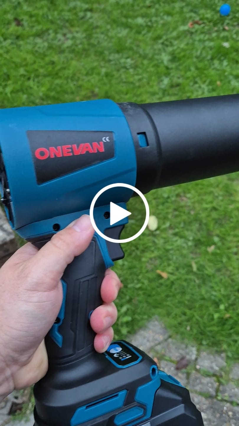 Customer video review of ONEVAN 4000W Brushless Ducted Turbo Fan Cordless High-Pressure Snow Blower | For Makita 18V Battery