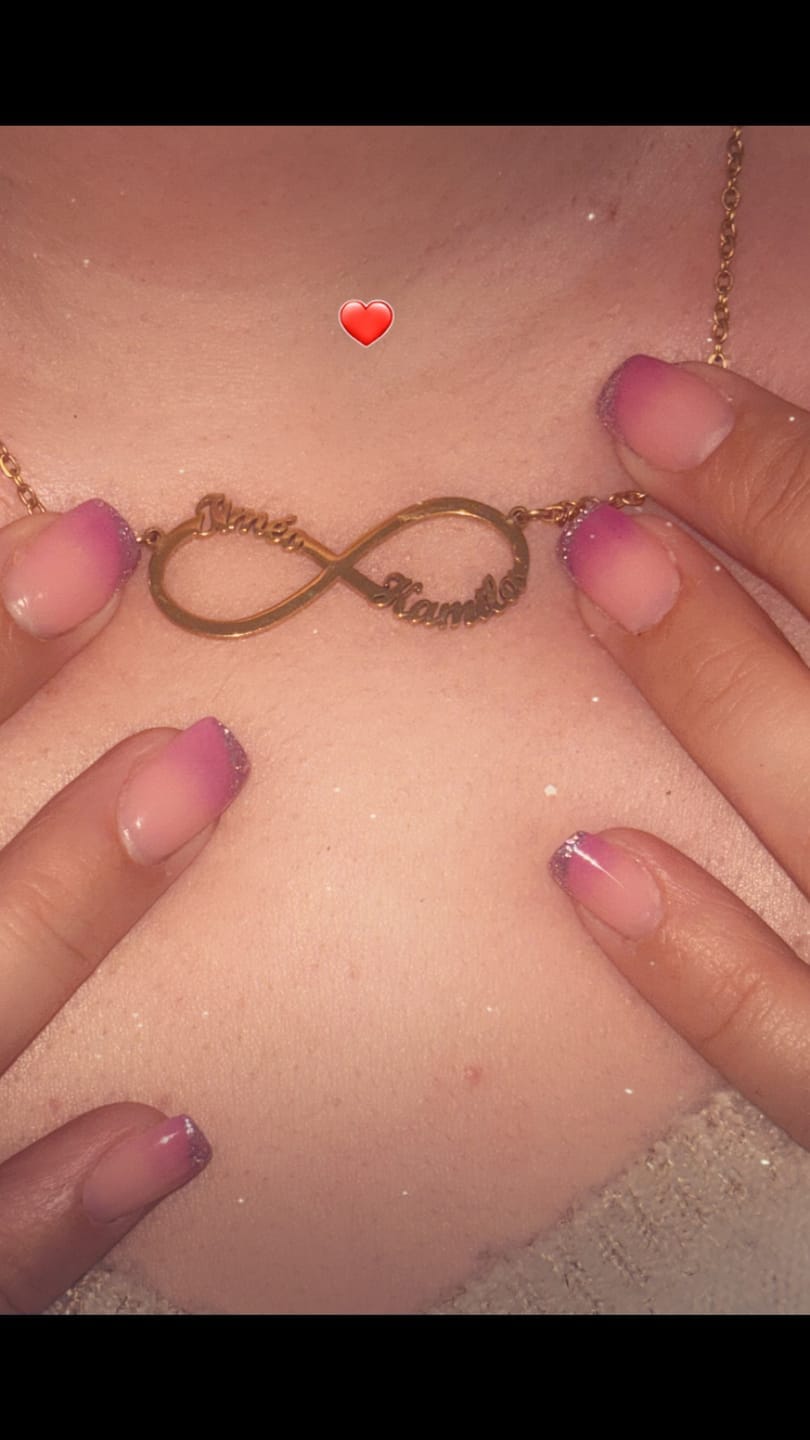 Customer photo review of Personalized Infinity Necklace with Two Names