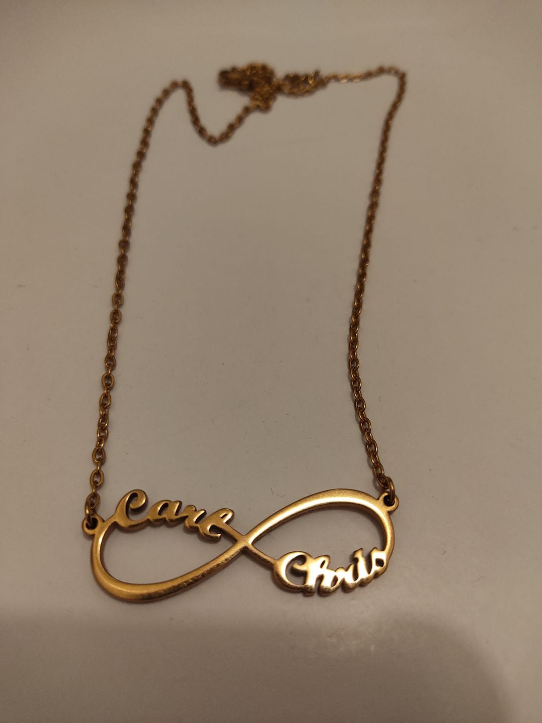 Customer photo review of Personalized Infinity Necklace with Two Names