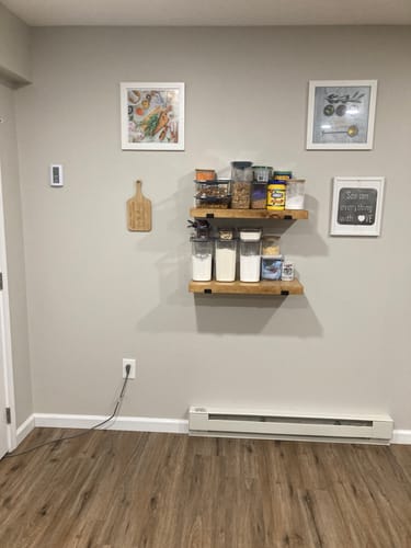 Customer photo review of Rustic Shelves with Brackets