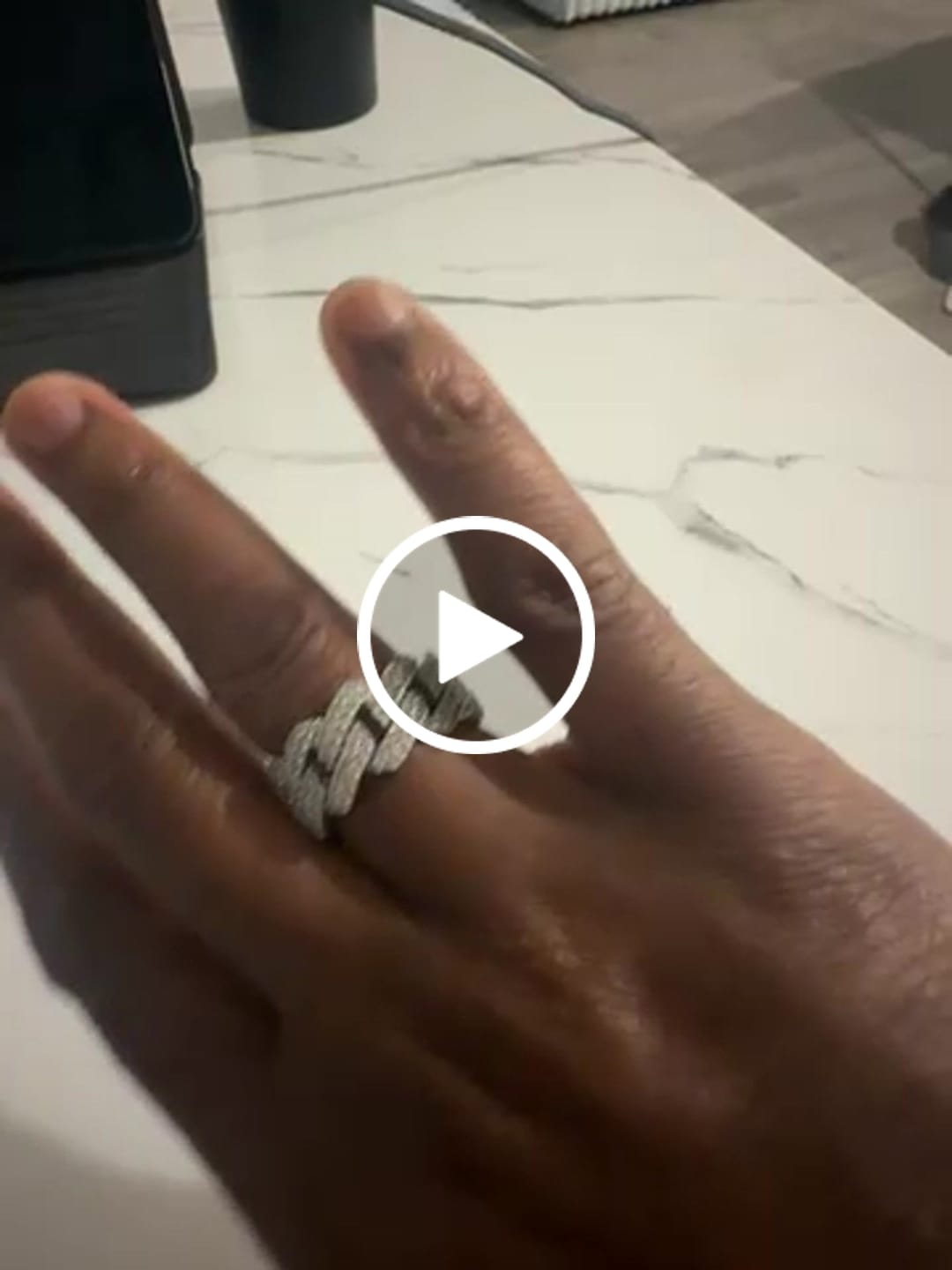 Customer video review of Cuban Moissanite Ring - 925 Silver - D Colour - VVS1