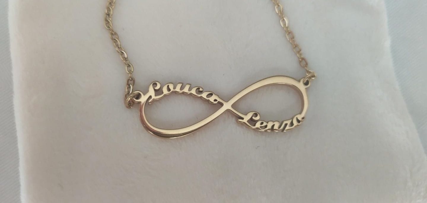Customer photo review of Personalized Infinity Necklace with Two Names