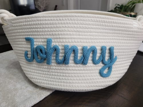 Customer photo review of Baby Knits™ Personalized Knitted Basket