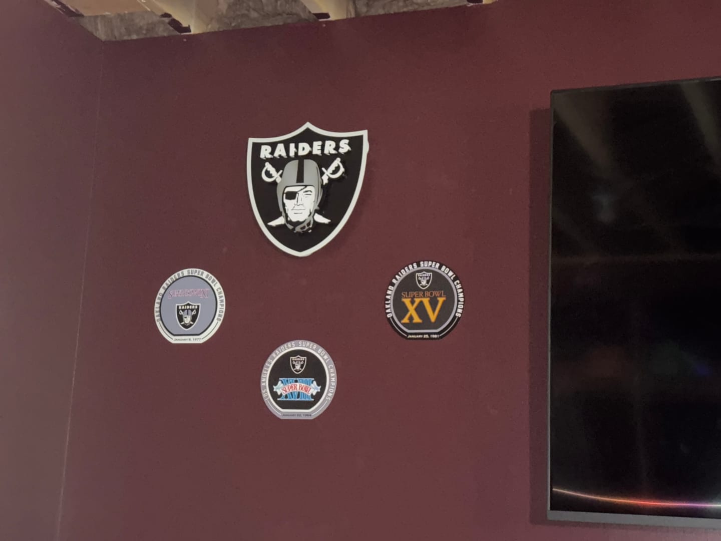 Customer photo review of Las Vegas Raiders Super Super Bowl XVIII "Double Play" On the Shelf or on the Wall Art