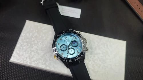 Customer photo review of Silicone Sport Chronograph Watch With Date And Luminous Dial — Black | KIMLUD