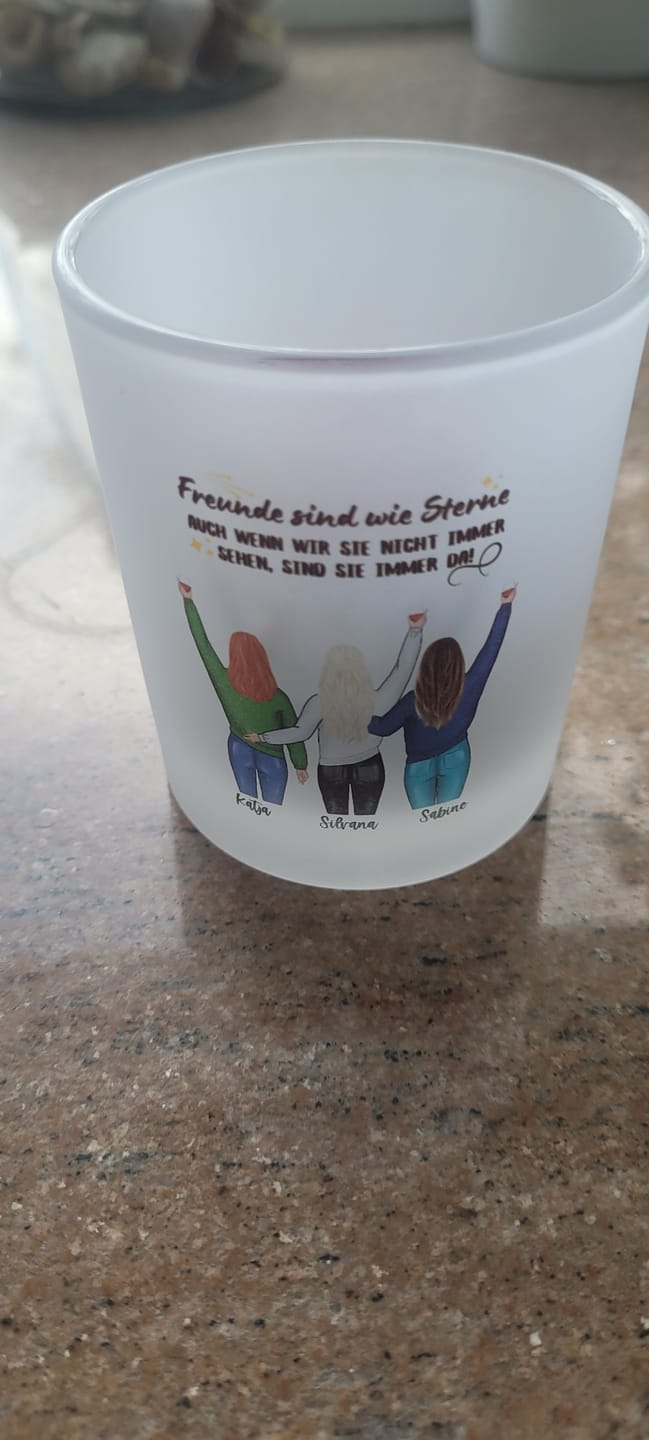 Customer photo review of Mädelsabend - Personalisiertes Teelicht