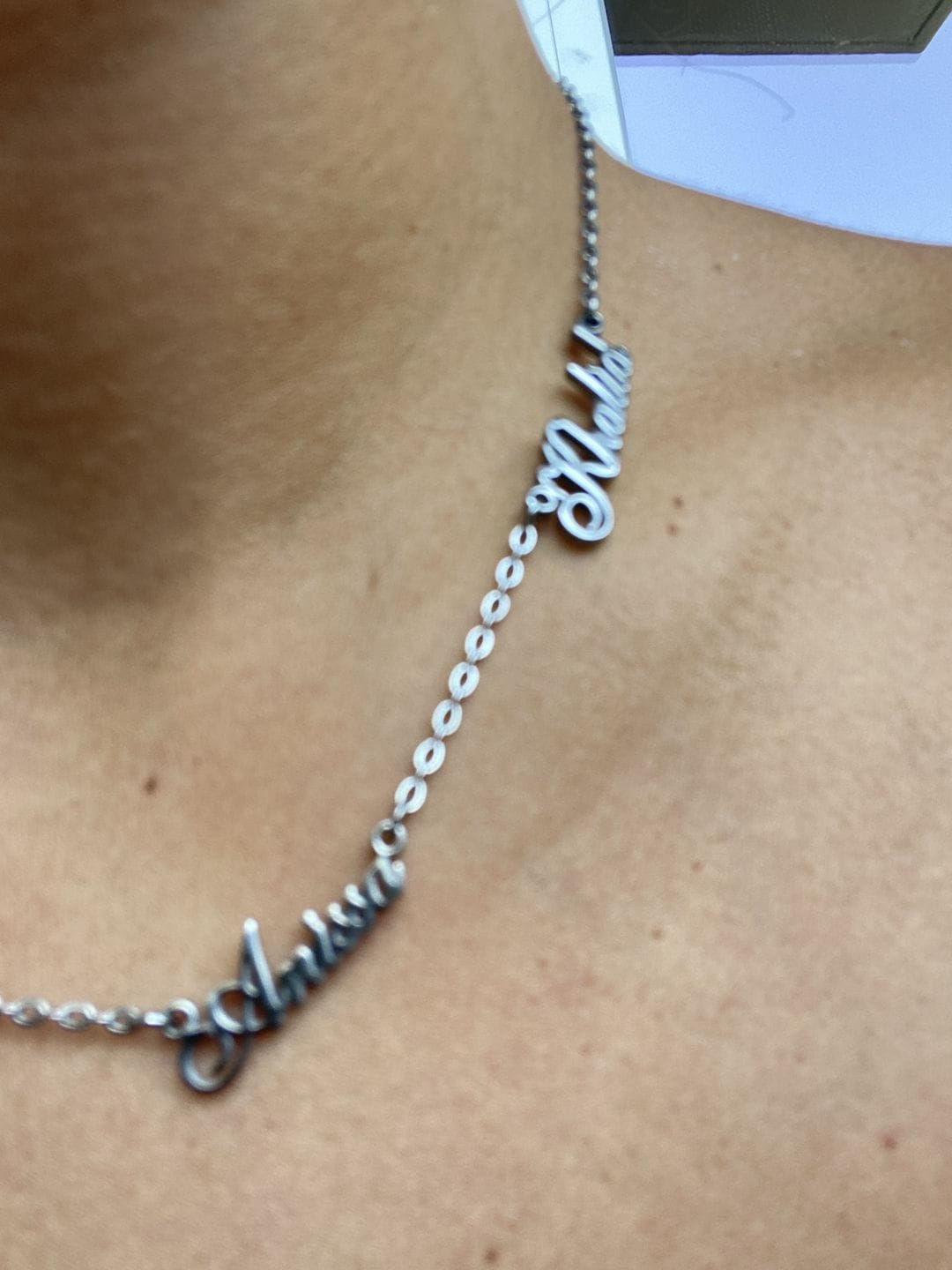 Customer photo review of Personalized Necklace with Multiple Names