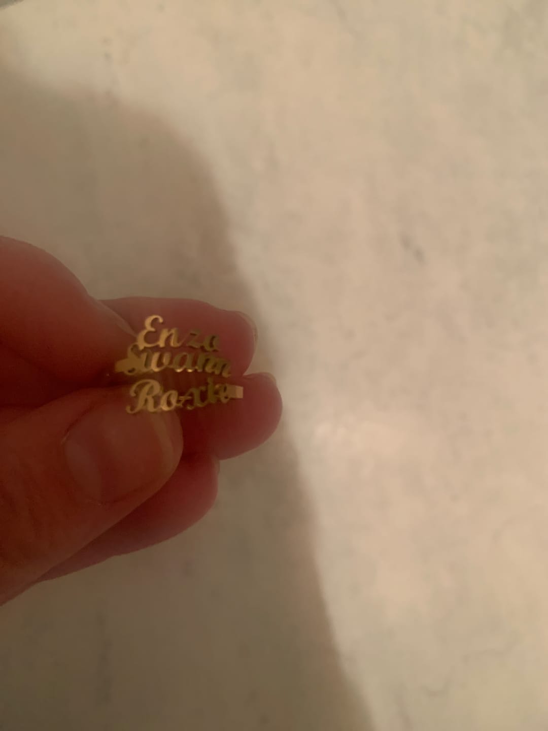 Customer photo review of Personalized Ring with Three Names
