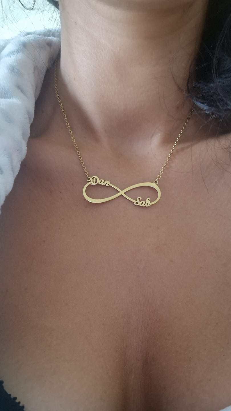 Customer photo review of Personalized Infinity Necklace with Two Names