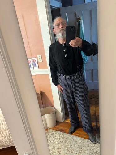 Customer photo review of 1930s Loopwheel Cotton Henley Shirt