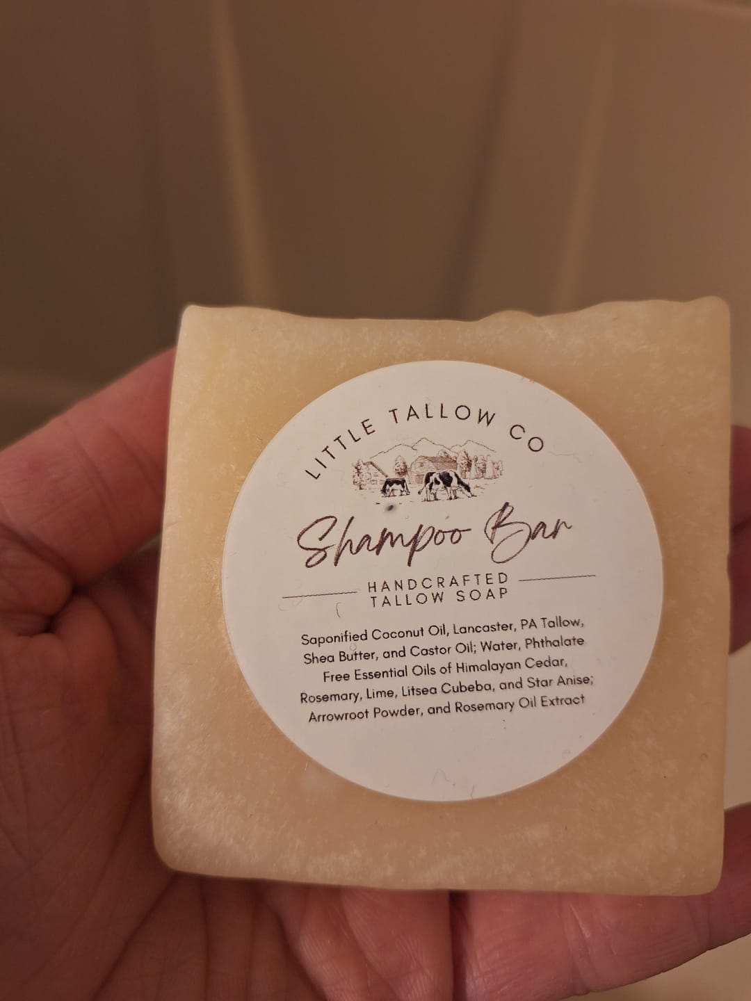 Customer photo review of Tallow Shampoo Bar