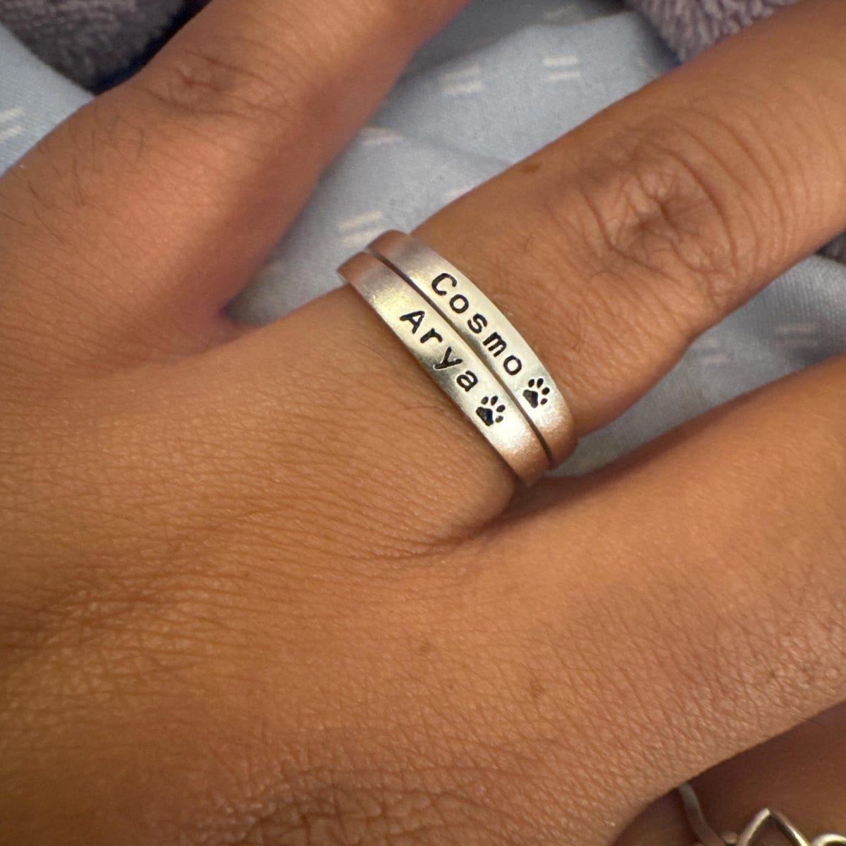 Customer photo review of Custom Pet Name Ring
