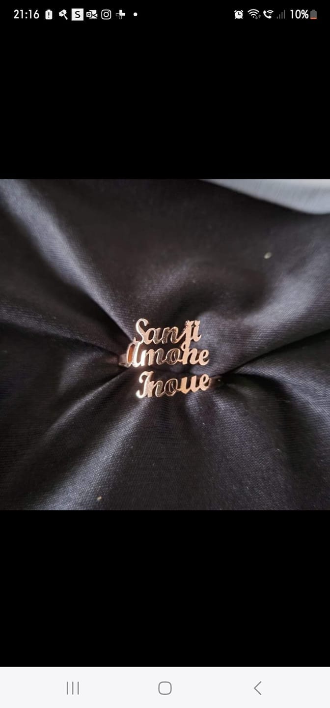 Customer photo review of Personalized Ring with Three Names