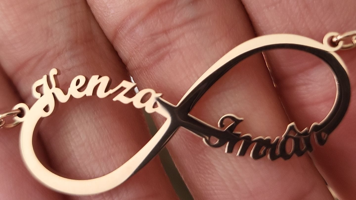 Customer photo review of Personalized Infinity Necklace with Two Names