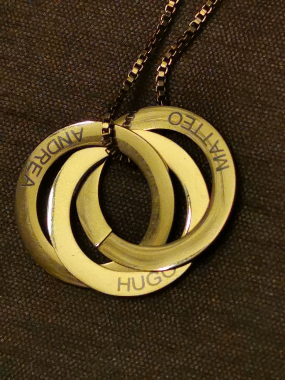 Customer photo review of Personalized Interlocking Rings Necklace