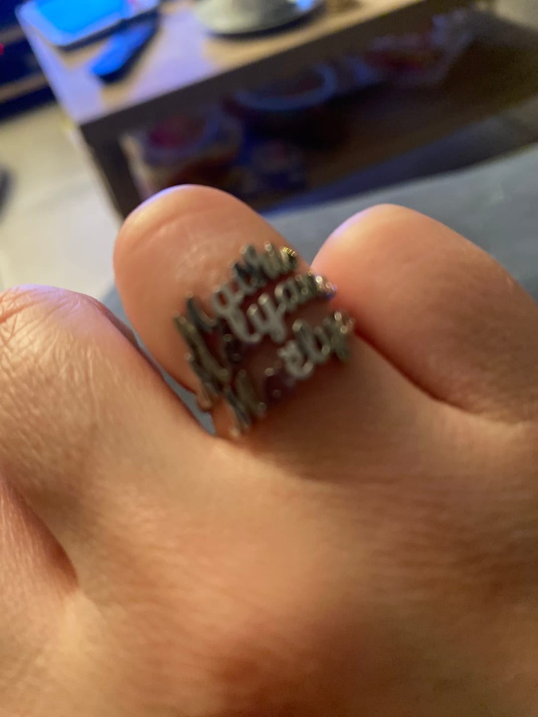Customer photo review of Personalized Ring with Three Names