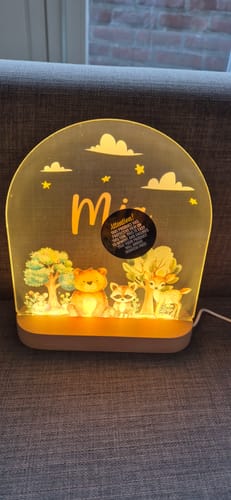 Customer photo review of Bosdiertjes - Nachtlampje met eigen naam