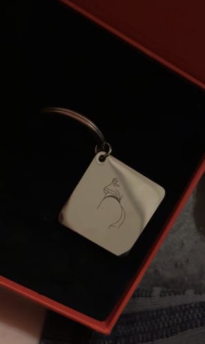 Customer photo review of Spicy Custom Engraved Photo Keychain