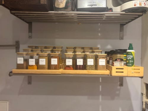Customer photo review of Imperfect Bamboo Spice Rack Holder