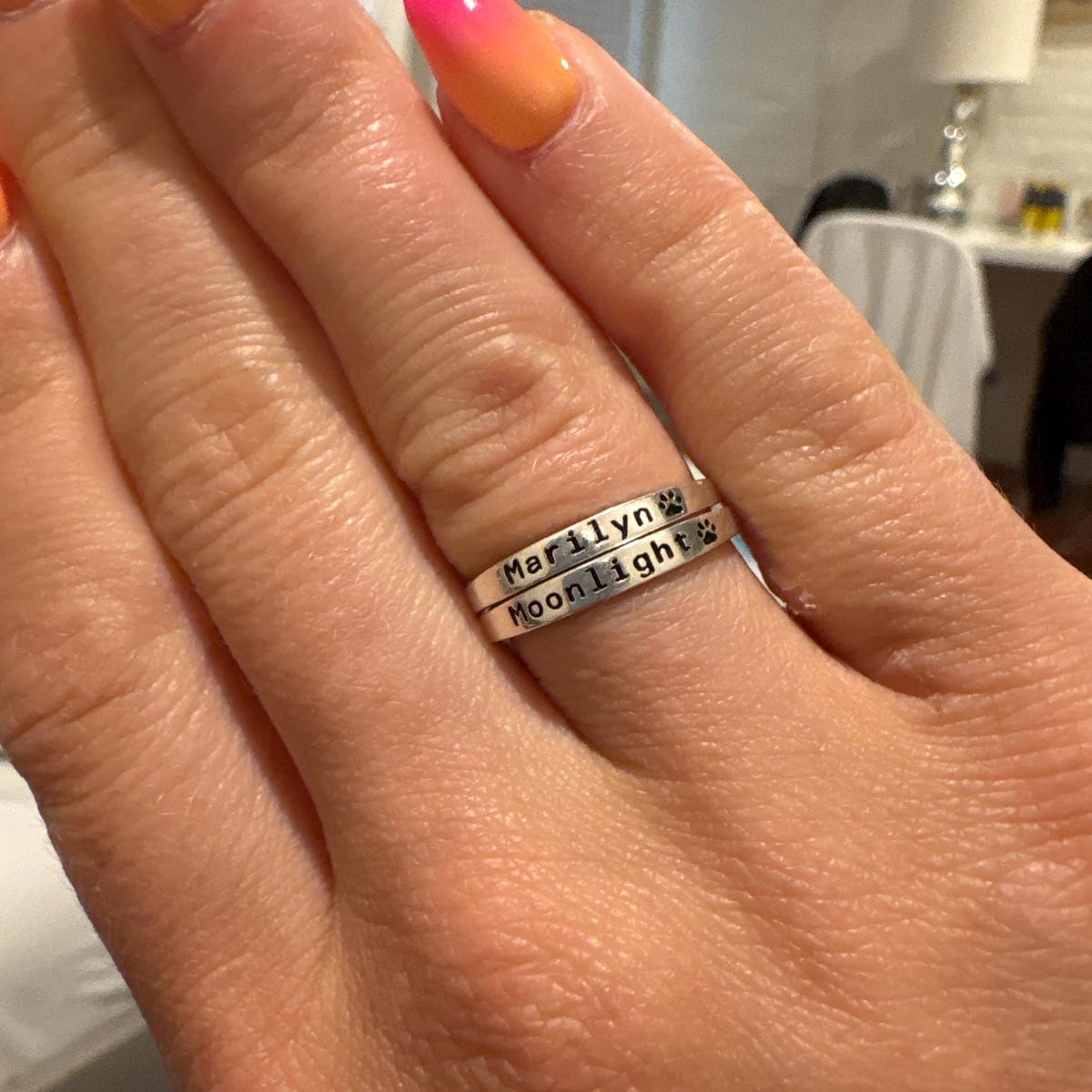 Customer photo review of Custom Pet Name Ring