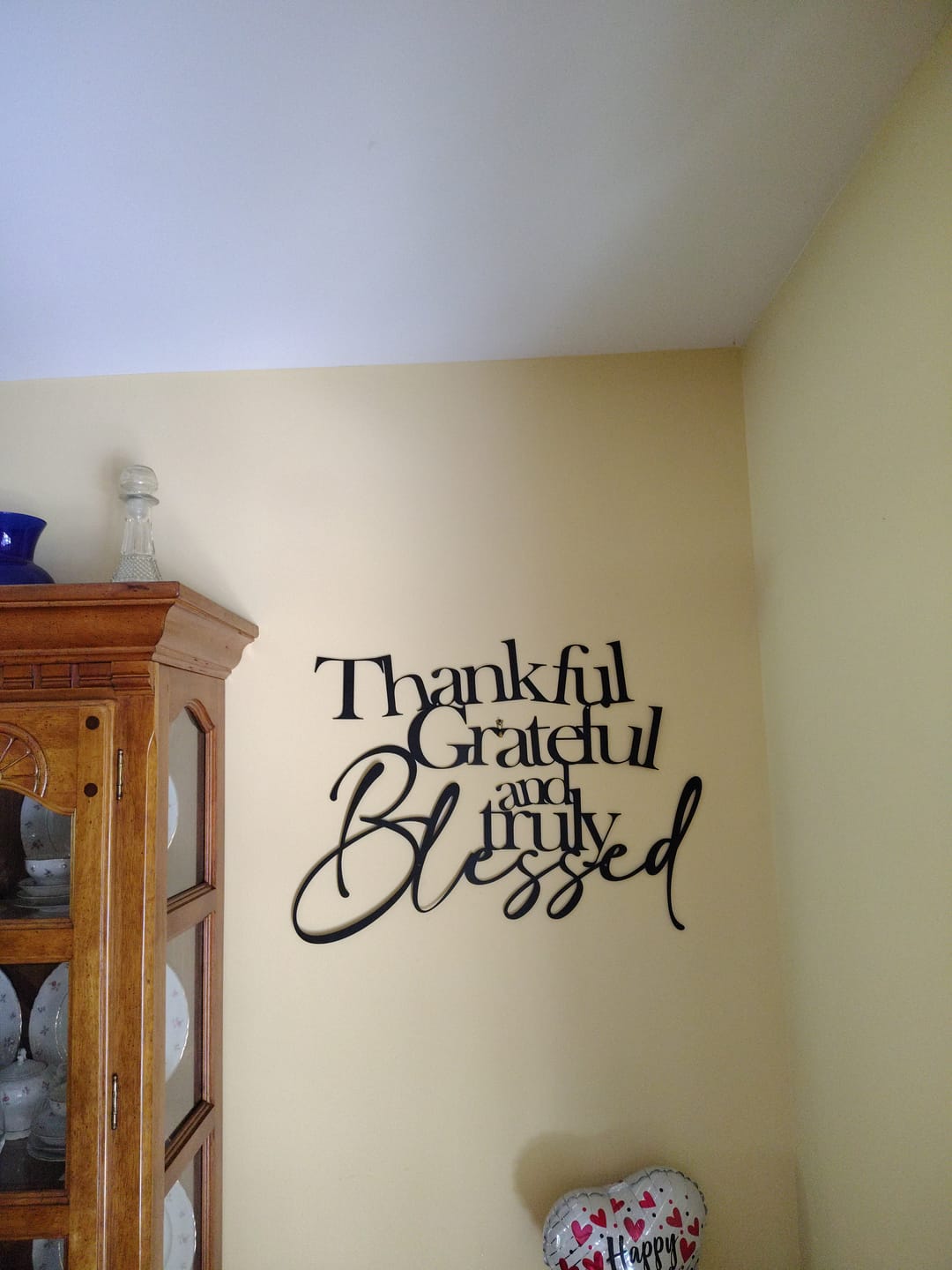 Customer photo review of Thankful Grateful Blessed Wall Art
