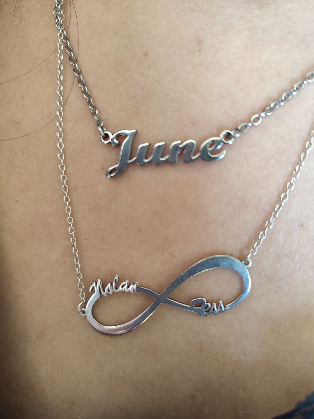 Customer photo review of Personalized Infinity Necklace with Two Names