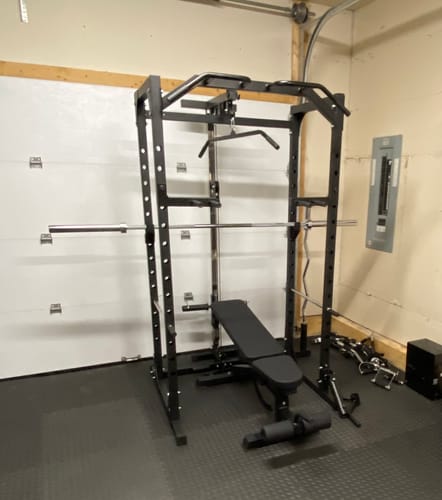 Customer photo review of Power rack Cage de musculation avec poulie haute et basse et accessoires