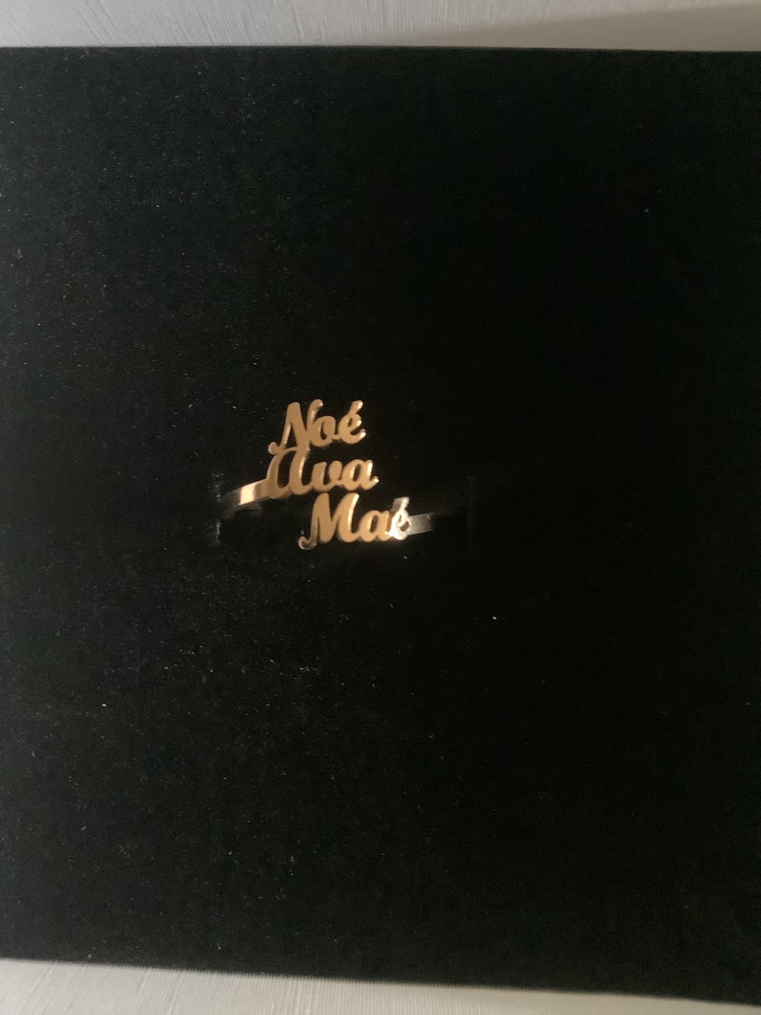 Customer photo review of Personalized Ring with Three Names