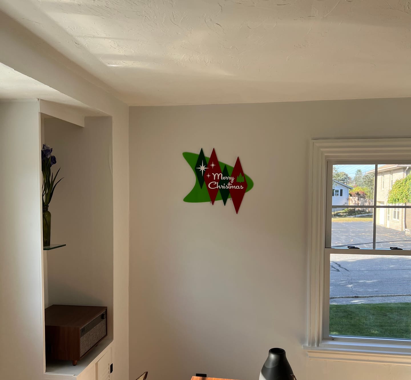 Customer photo review of Merry Christmas Atomic Rectangles Sign | Mid Century Modern Holiday Decor |  Wall Decor