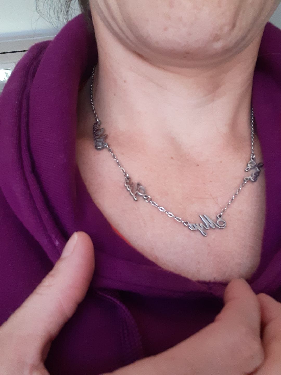 Customer photo review of Personalized Necklace with Multiple Names
