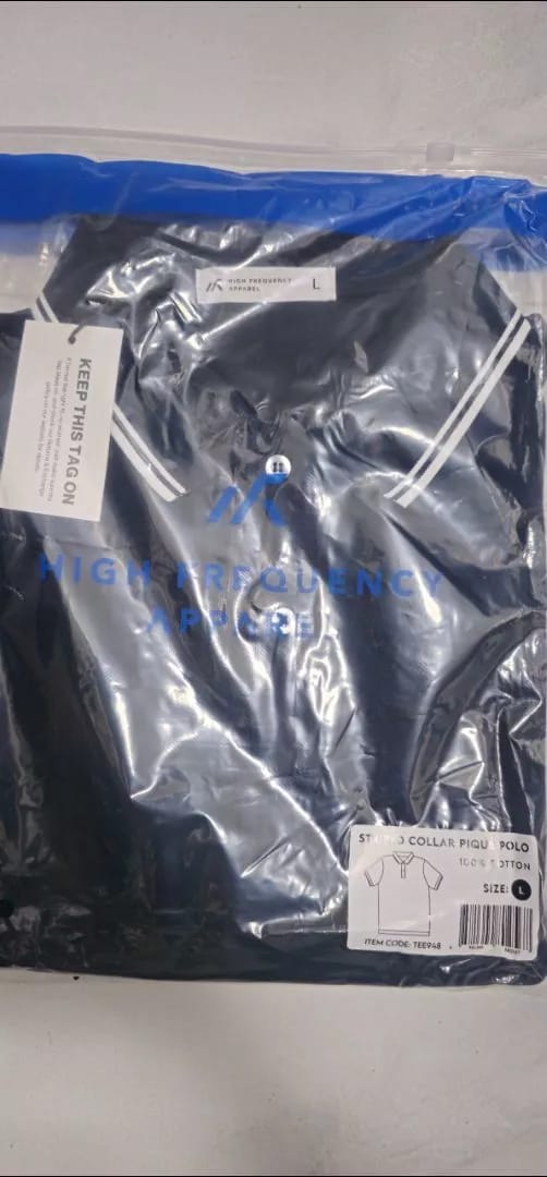 Customer photo review of HFA Men’s Striped Collar Piqué Polo – Slim Fit