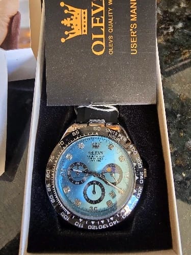 Customer photo review of Silicone Sport Chronograph Watch With Date And Luminous Dial — Black | KIMLUD