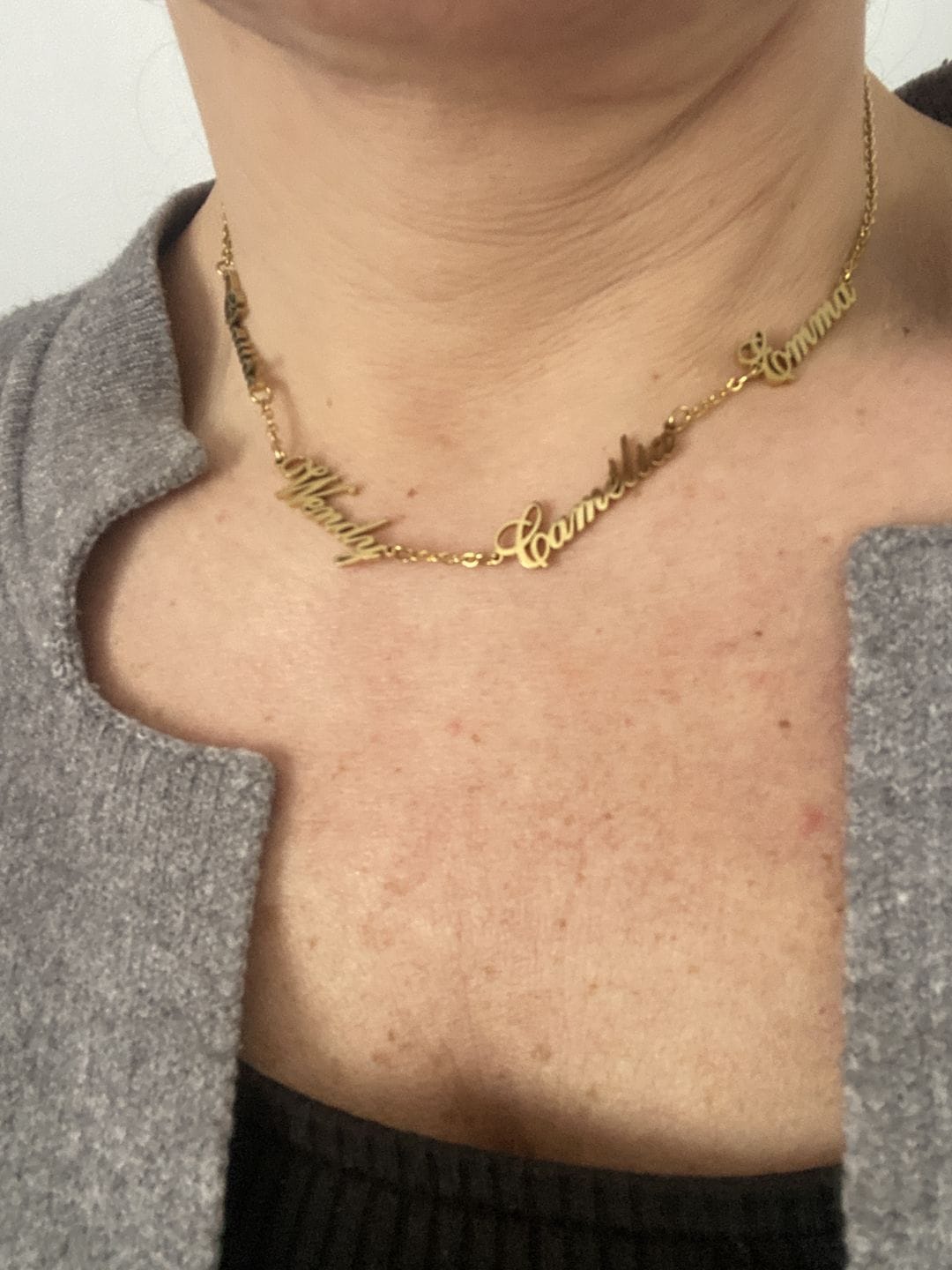 Customer photo review of Personalized Necklace with Multiple Names