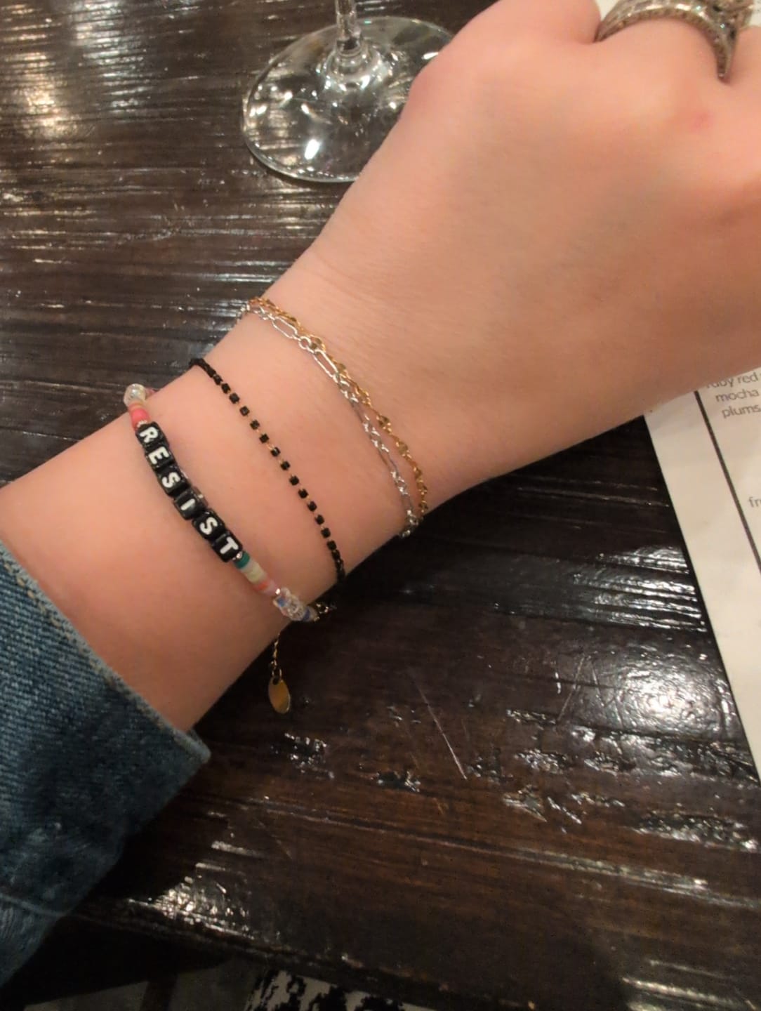 Customer photo review of Maisie Black Bead Bracelet