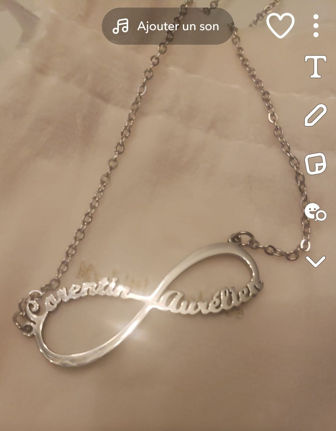 Customer photo review of Personalized Infinity Necklace with Two Names